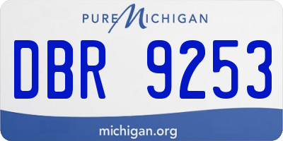 MI license plate DBR9253