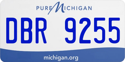 MI license plate DBR9255