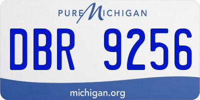 MI license plate DBR9256