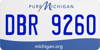 MI license plate DBR9260
