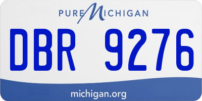 MI license plate DBR9276