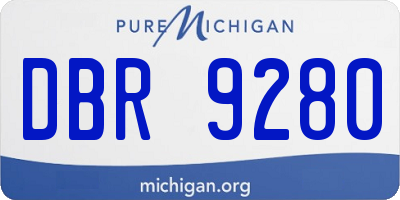 MI license plate DBR9280