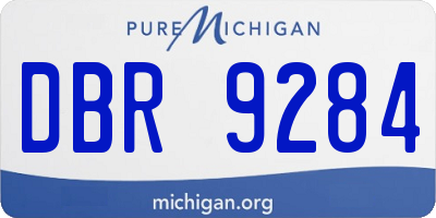 MI license plate DBR9284