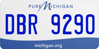 MI license plate DBR9290