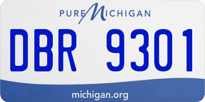MI license plate DBR9301