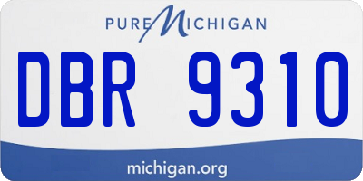 MI license plate DBR9310