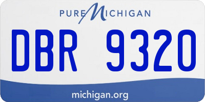MI license plate DBR9320