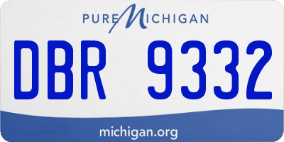 MI license plate DBR9332