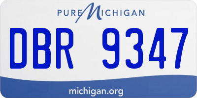 MI license plate DBR9347