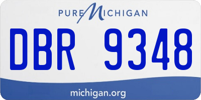 MI license plate DBR9348
