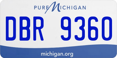 MI license plate DBR9360