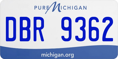 MI license plate DBR9362