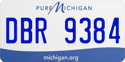 MI license plate DBR9384