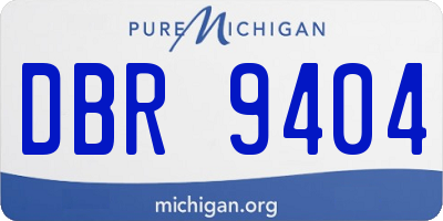 MI license plate DBR9404