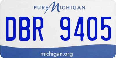 MI license plate DBR9405