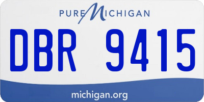 MI license plate DBR9415