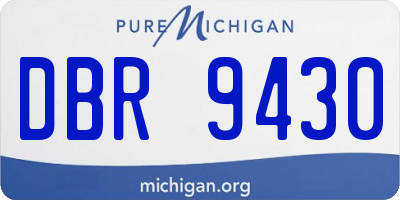 MI license plate DBR9430