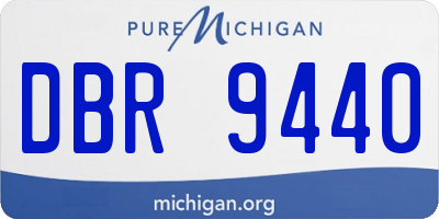 MI license plate DBR9440