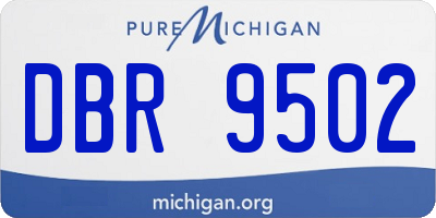 MI license plate DBR9502