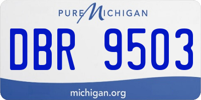 MI license plate DBR9503