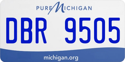 MI license plate DBR9505