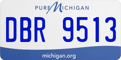 MI license plate DBR9513