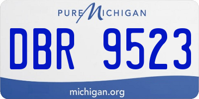 MI license plate DBR9523