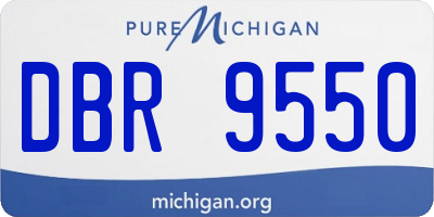 MI license plate DBR9550