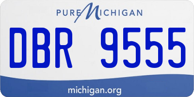 MI license plate DBR9555