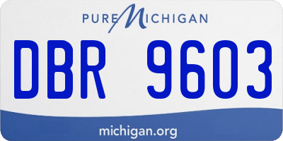 MI license plate DBR9603