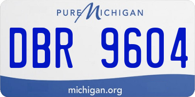 MI license plate DBR9604