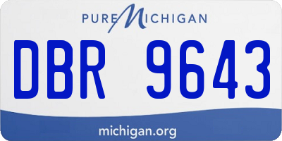 MI license plate DBR9643