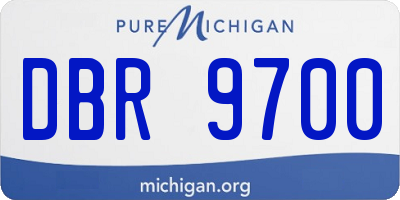 MI license plate DBR9700