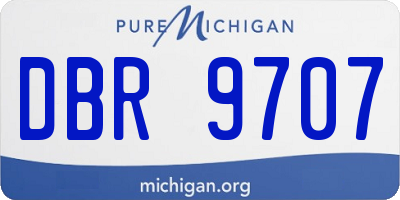 MI license plate DBR9707
