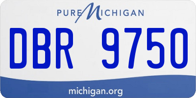 MI license plate DBR9750