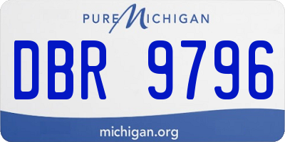 MI license plate DBR9796