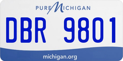 MI license plate DBR9801