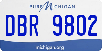 MI license plate DBR9802