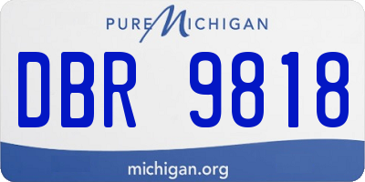 MI license plate DBR9818