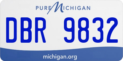 MI license plate DBR9832