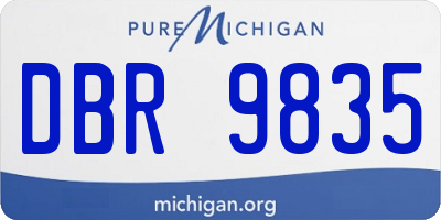 MI license plate DBR9835