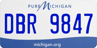 MI license plate DBR9847