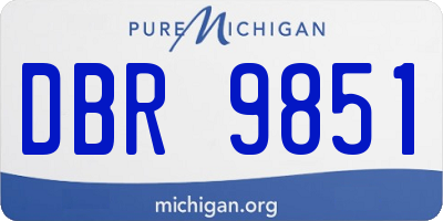 MI license plate DBR9851