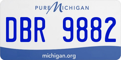 MI license plate DBR9882
