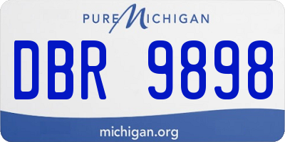 MI license plate DBR9898