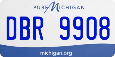 MI license plate DBR9908