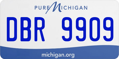 MI license plate DBR9909