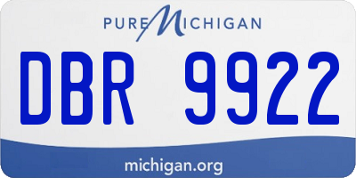 MI license plate DBR9922