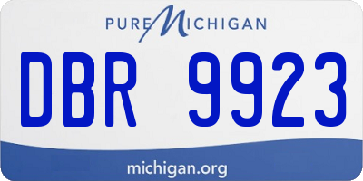 MI license plate DBR9923