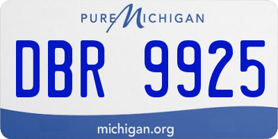 MI license plate DBR9925